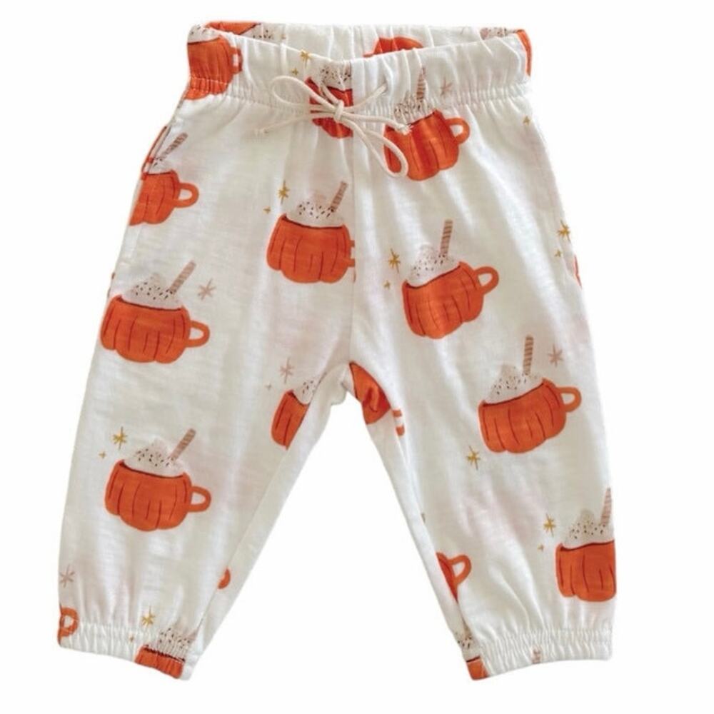 SIIX Organic Cotton Slub Pumpkin Print Drawstring Pants